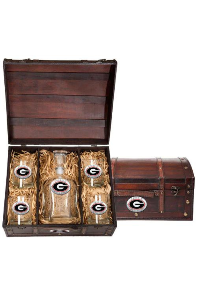 University of Georgia Capitol Decanter Chest 5 Piece Set