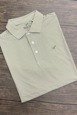 Hunt to Harvest Performance Polo in Loden and White