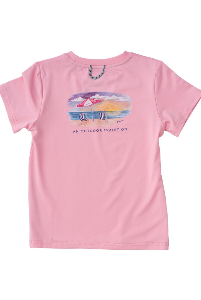 Prodoh Pro Performance Fishing Tee in Prism Pink with Beach Art –  Plantation 59