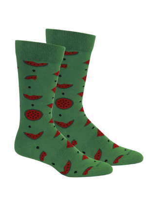 Brown Dog Watermelon Socks in Jolly Green