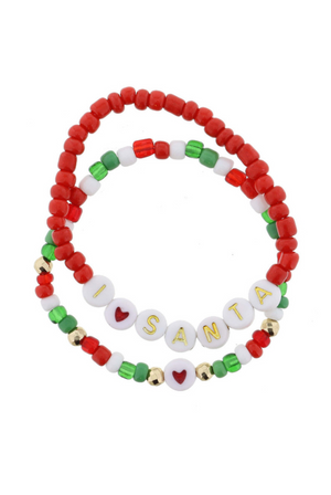 Girl's "I Love Santa" Bracelet