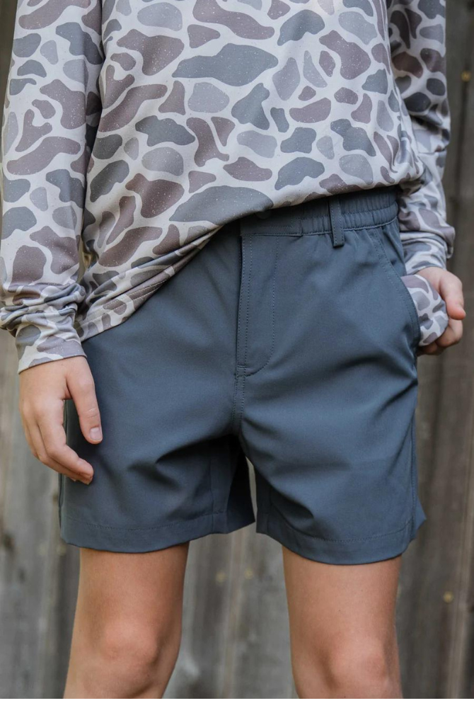 Burlebo Youth Everyday Shorts in River Rock Grey