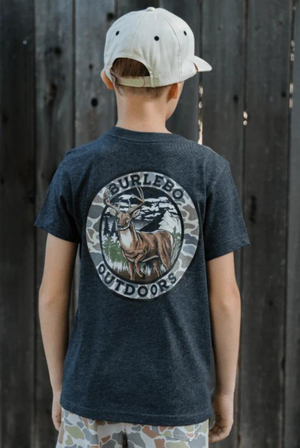 Burlebo Youth Heather Black Deer Season Tee