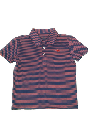 Saltwater Boys Signature Polo in Blue/Pink Stripe