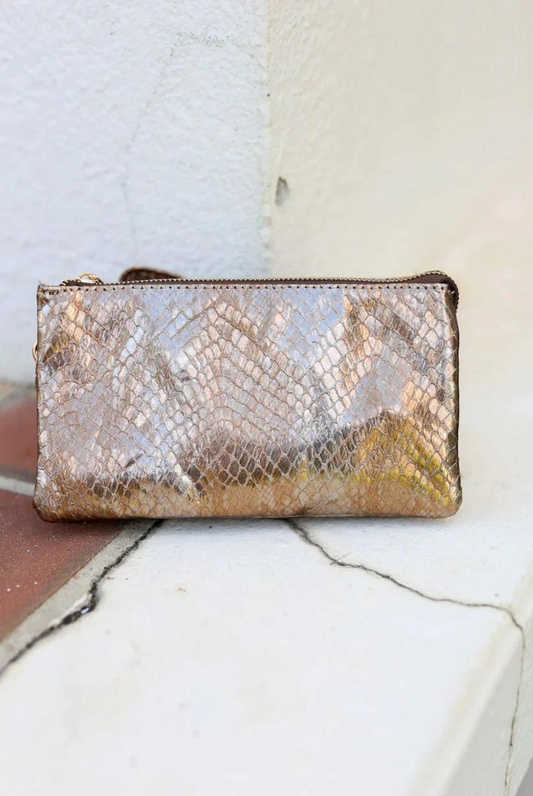 Liz Crossbody in Metallic Bronze