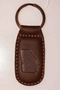 Georgia Leather Embossed Keychain in Dark Brown