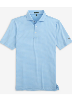 Youth Dune Striped Polo in Powder Blue/River Blue