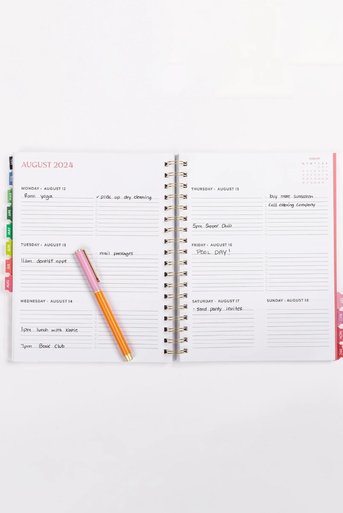 So Darling Spiral Large Weekly Planner in Hold My Hand Pink