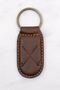 Golf Leather Embossed Keychain in Dark Brown