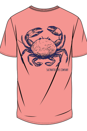 Saltwater Boys Blue Crab Short Sleeve Pocket Tee