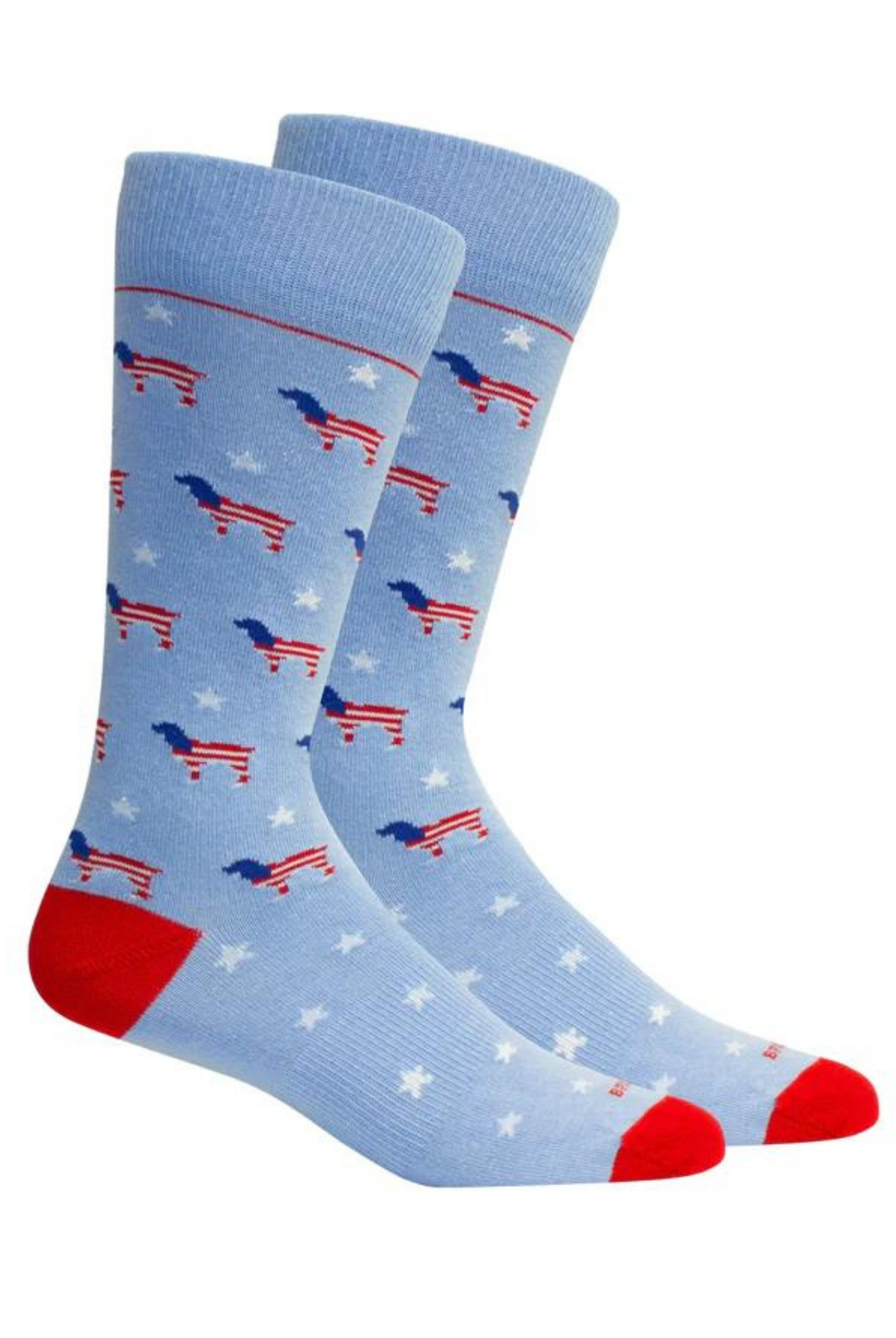 Brown Dog Red White & Beau Socks in Della Blue