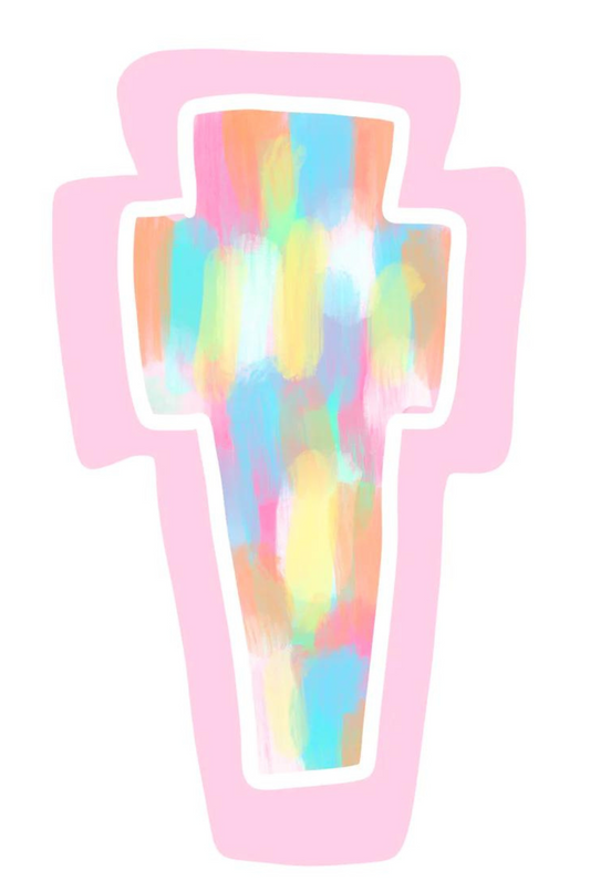 Multicolor Cross Door Hanger in Pink