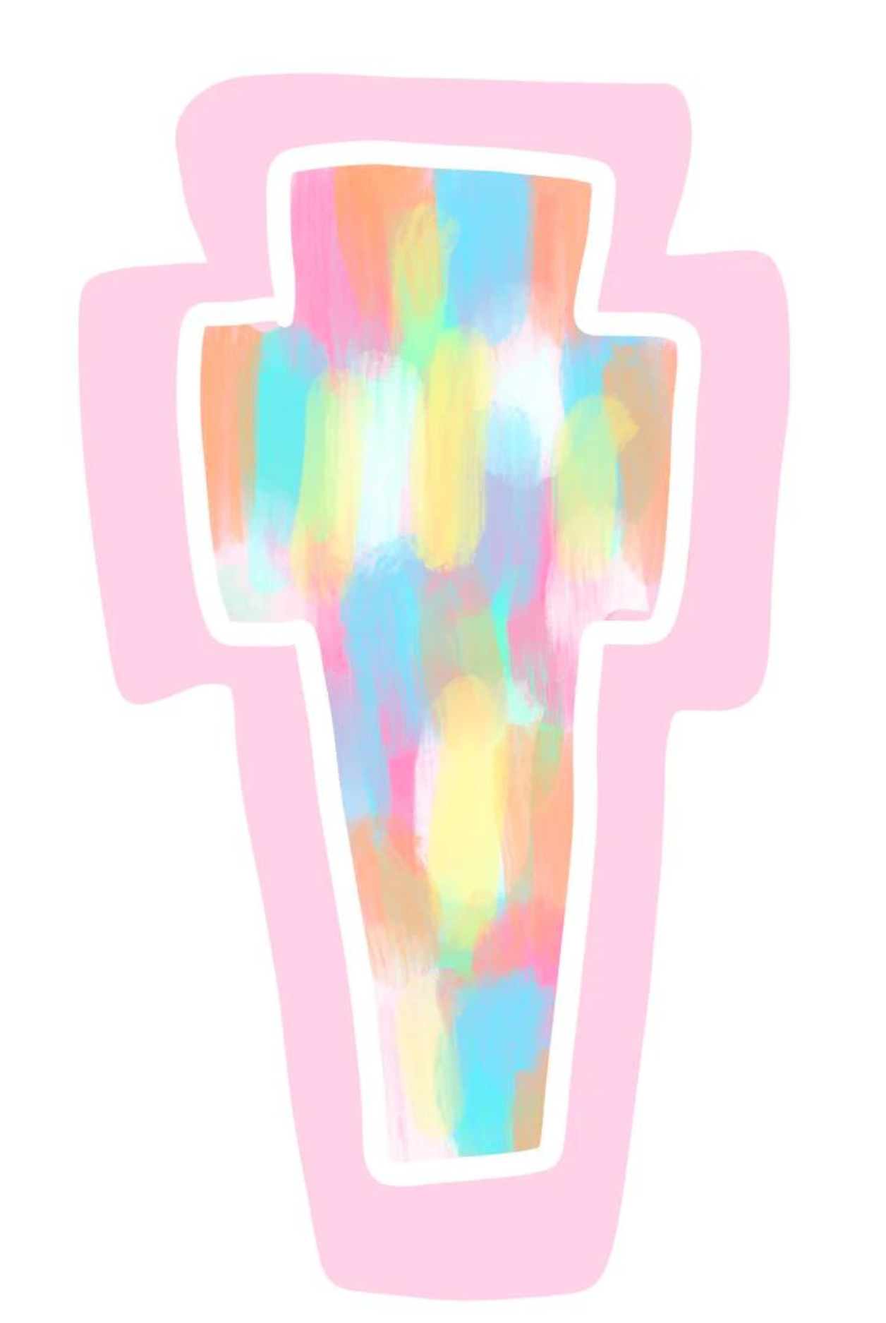 Multicolor Cross Door Hanger in Pink