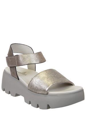 Naked Feet Alloy Platform Sandals in Silver