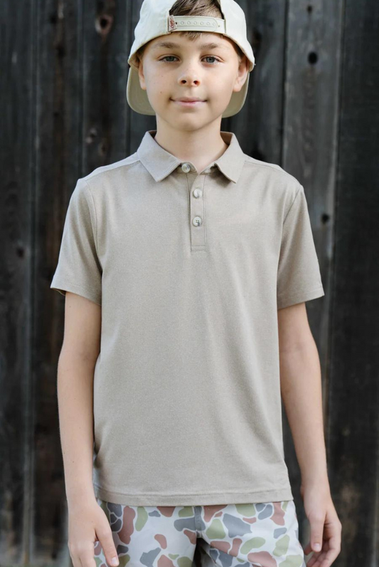 Burlebo Youth Polo in Heather Khaki