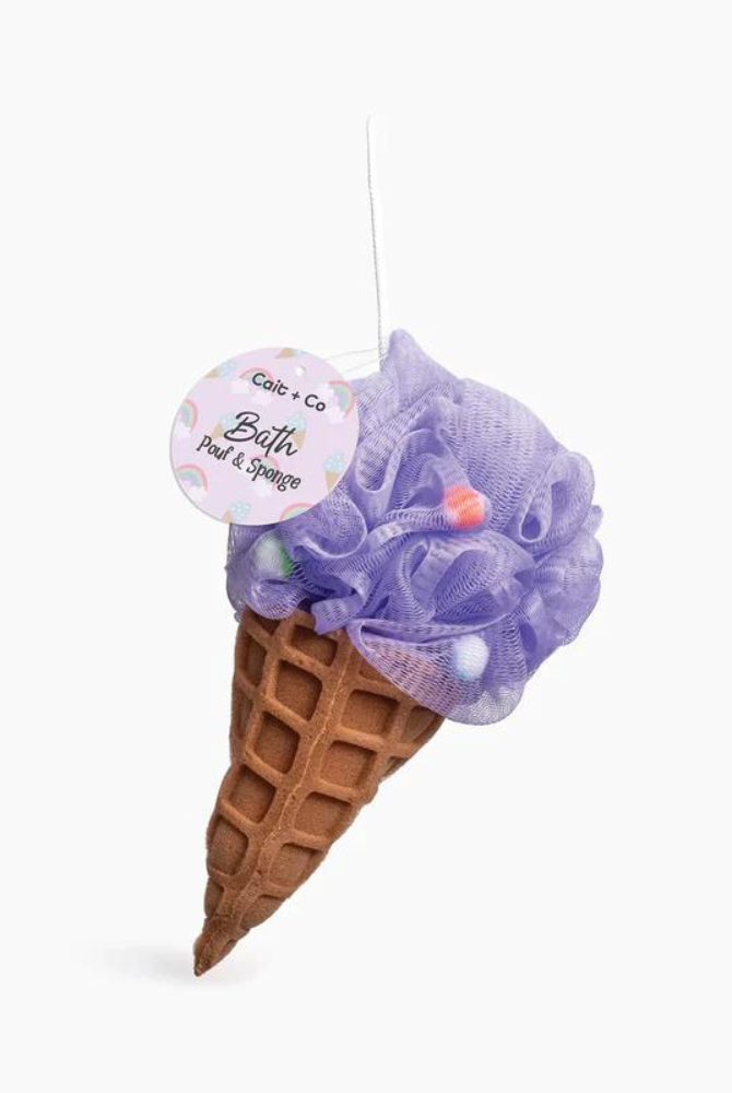 Forever Young Bath Pouf & Sponge Ice Cream in Purple