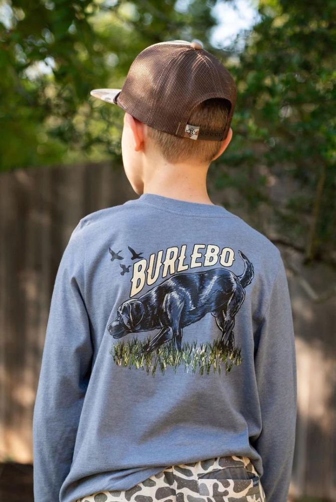 Burlebo Youth Black Lab Dog Long Sleeve Tee