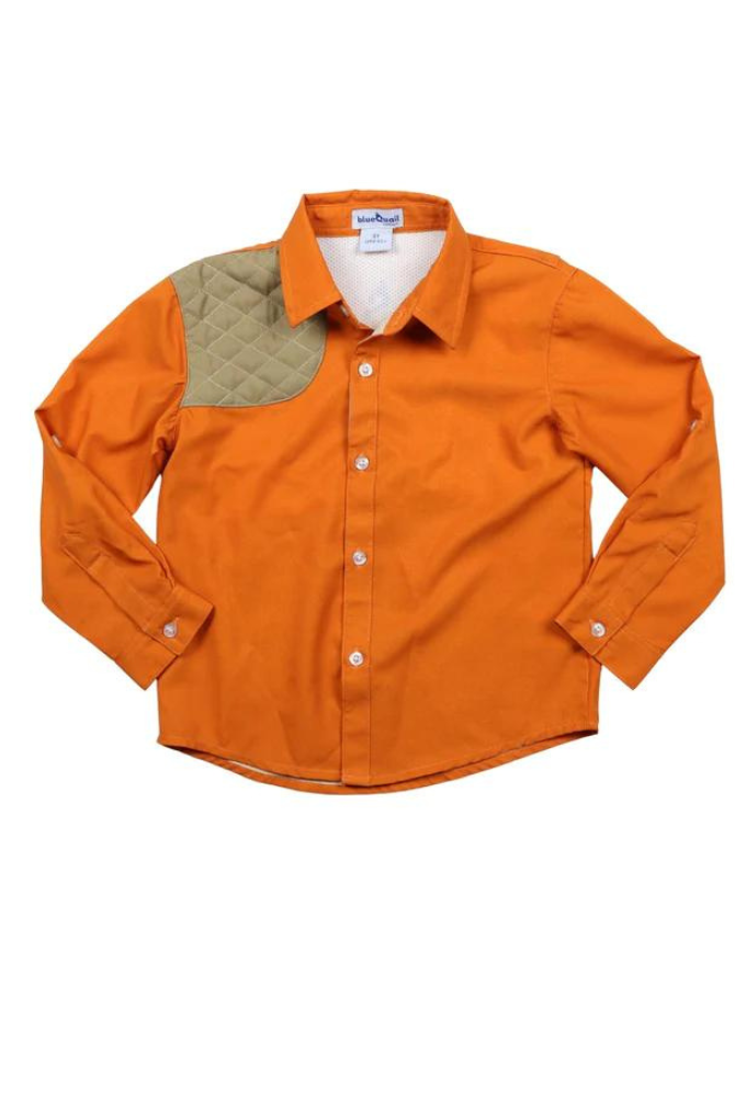 Blaze Orange and Khaki Long Sleeve Shirt