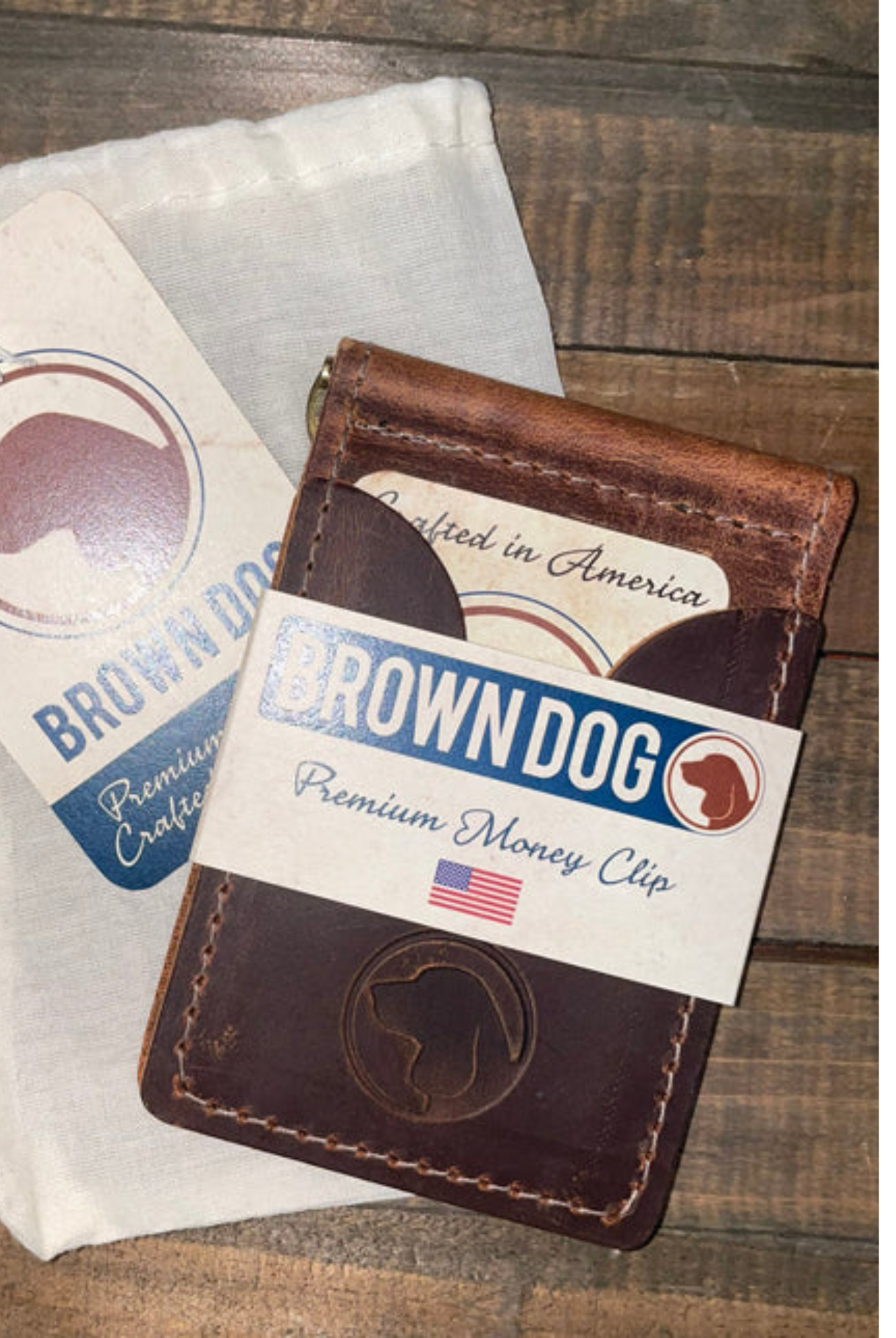 Brown Dog Deluxe Money Clip with Pockets