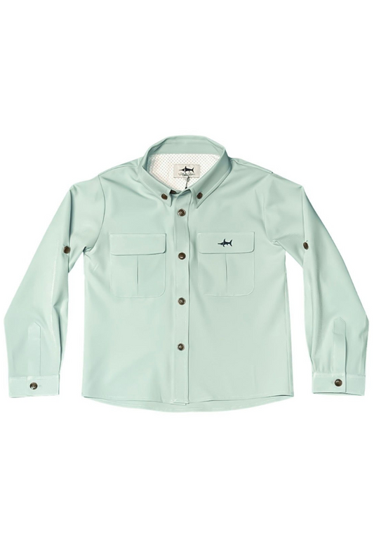 Saltwater Boys Flagler Fishing Shirt in Mint