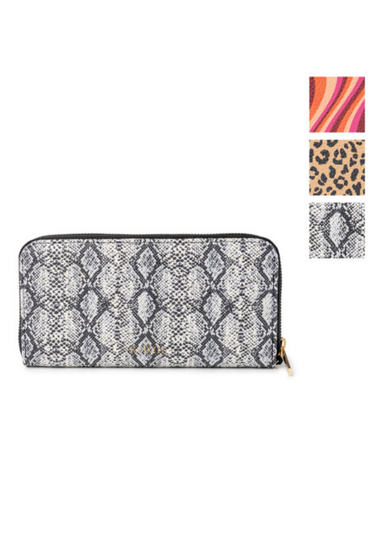 Kedzie Patterned Eclipse Zip-Around Clutch