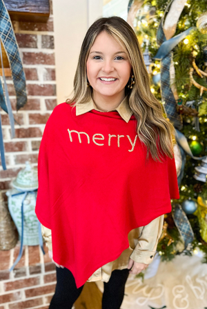 Merry Holly Poncho