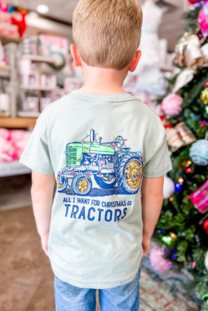 Youth All I want for Christmas is Tractors Tee