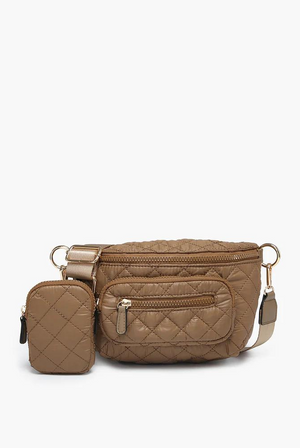 Jen & Co Arianna Nylon Belt Bag in Tan