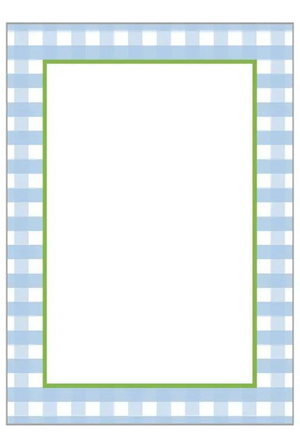 5x7 Blue Gingham Check Notepad