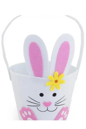 White Bunny Felted Easter Basket