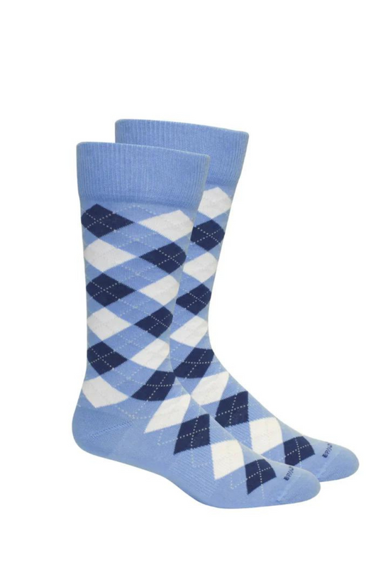 Brown Dog Argyle Socks in Della Blue/Navy