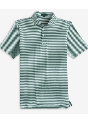 Youth Southern Point Hinton Stripe Polo in Hunter Green/White