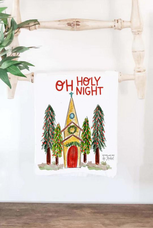 Oh Holy Night Cotton Christmas Tea Towel