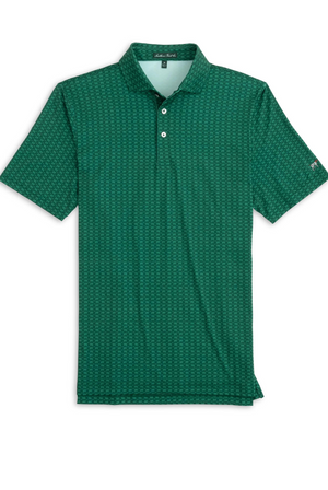 Youth Southern Point Heritage Polo Greyton Print in Green