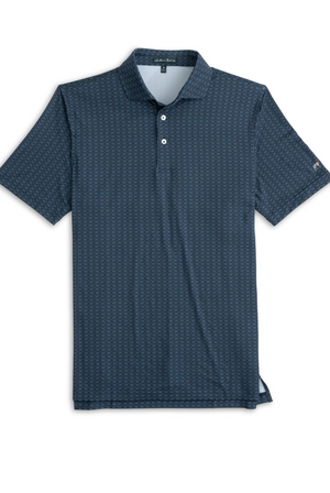 Youth Southern Point Heritage Polo Greyton Print in Navy