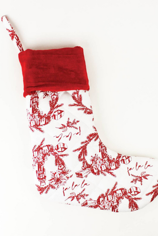 Hol Toile Red Quilt Stocking