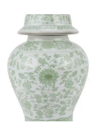 Fabulous Green Floral Small Ginger Jar