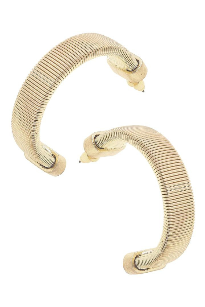 Winston Watchband Hoop Earrings in Satin Gold