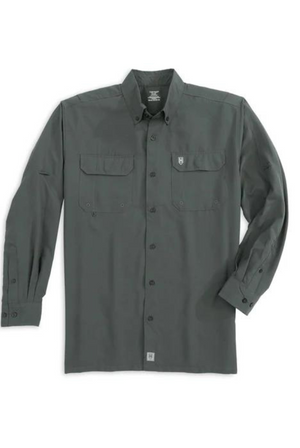 Heybo Beaufort Long Sleeve Fishing Shirt in Charcoal