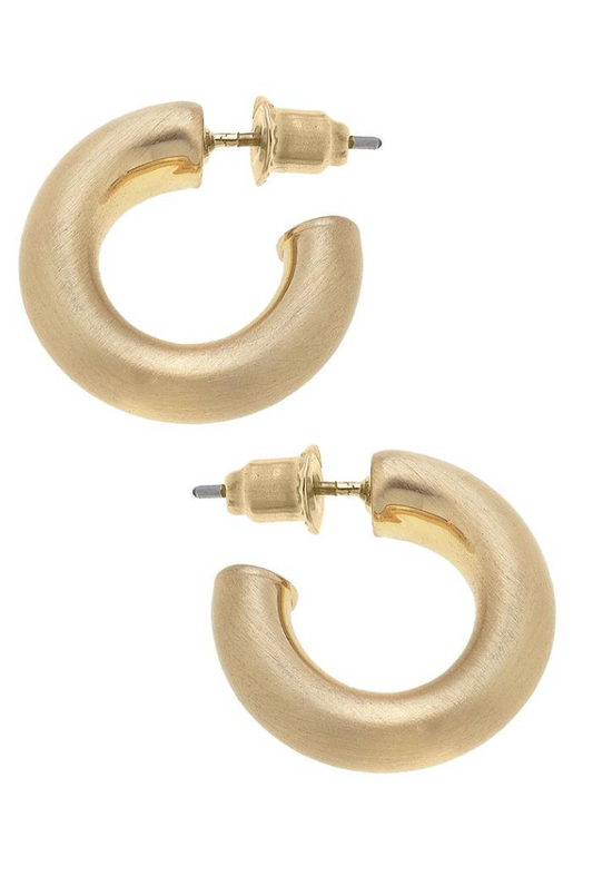 Coraline Hoop Earrings in Satin Gold