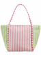 Striped Cooler Tote in Pink