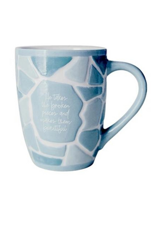 Mary Square Mended Mug in Blue