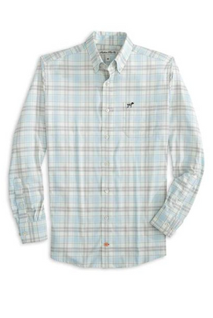 Southern Point Hadley Luxe Light Button Up in Anchor Down Plaid