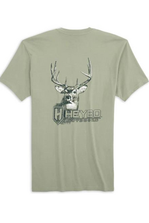 Heybo Etched Deer Tee in Seagrass