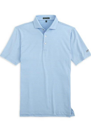 Southern Point Dune Stripe Polo in Powder Blue/River Blue