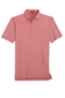 Southern Point Dune Stripe Polo in Washed Red/White