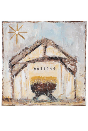 Bright Star Believe Nativity Canvas