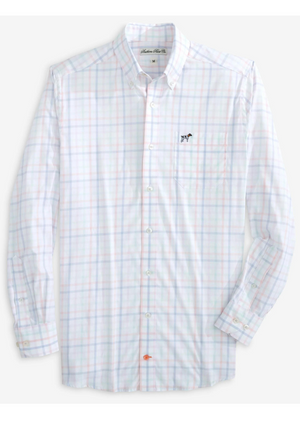 Southern Point Hadley Performance Button Up in Shoreline Plaid