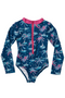 Prodoh Girls Surf and Turf Long Sleeve Swimsuit in Tropical
