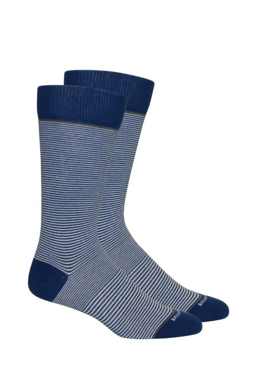 Brown Dog Stand Up Stripe Socks in Sodalite Blue/White